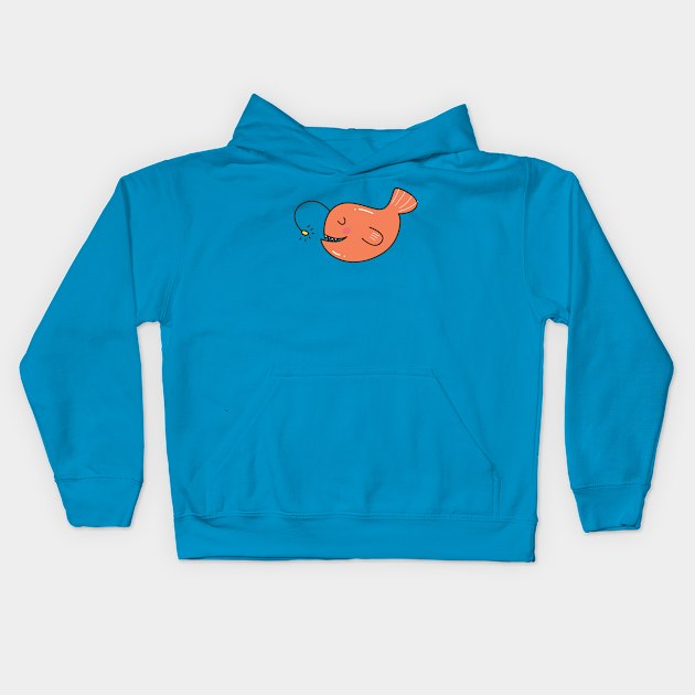 Cute Angler Fish Doodle Kids Hoodie by SLAG_Creative